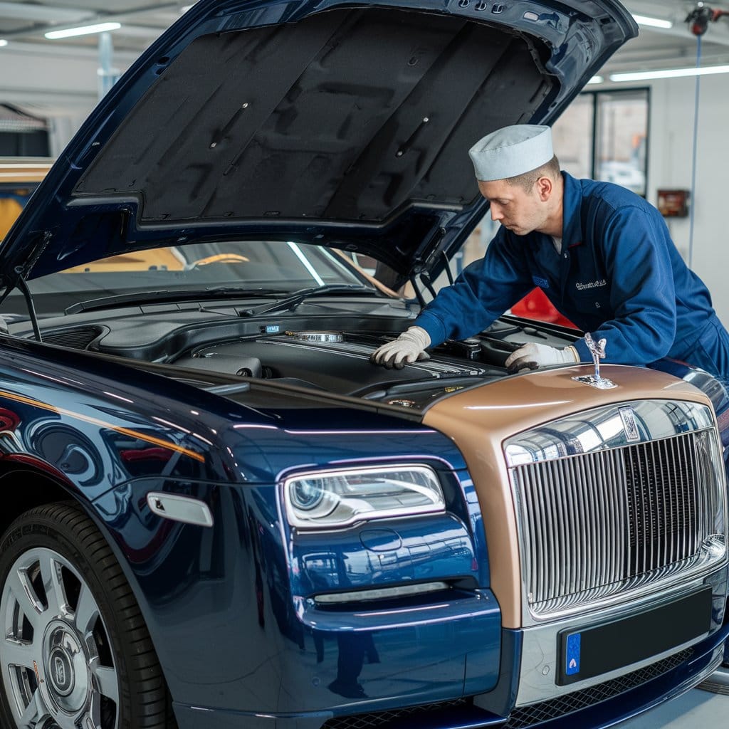 General servicing and inspection of Rolls Royce.