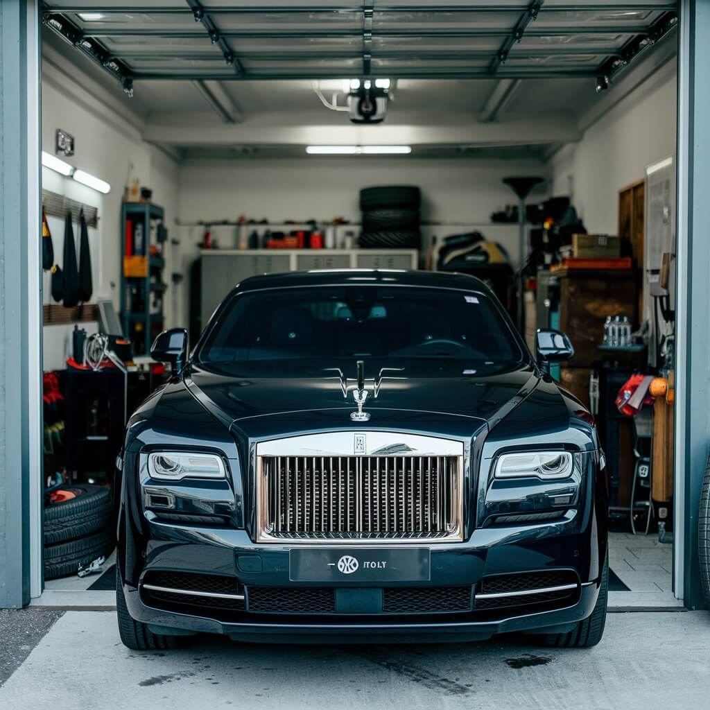 Rolls Royce windows being tinted in the service center.