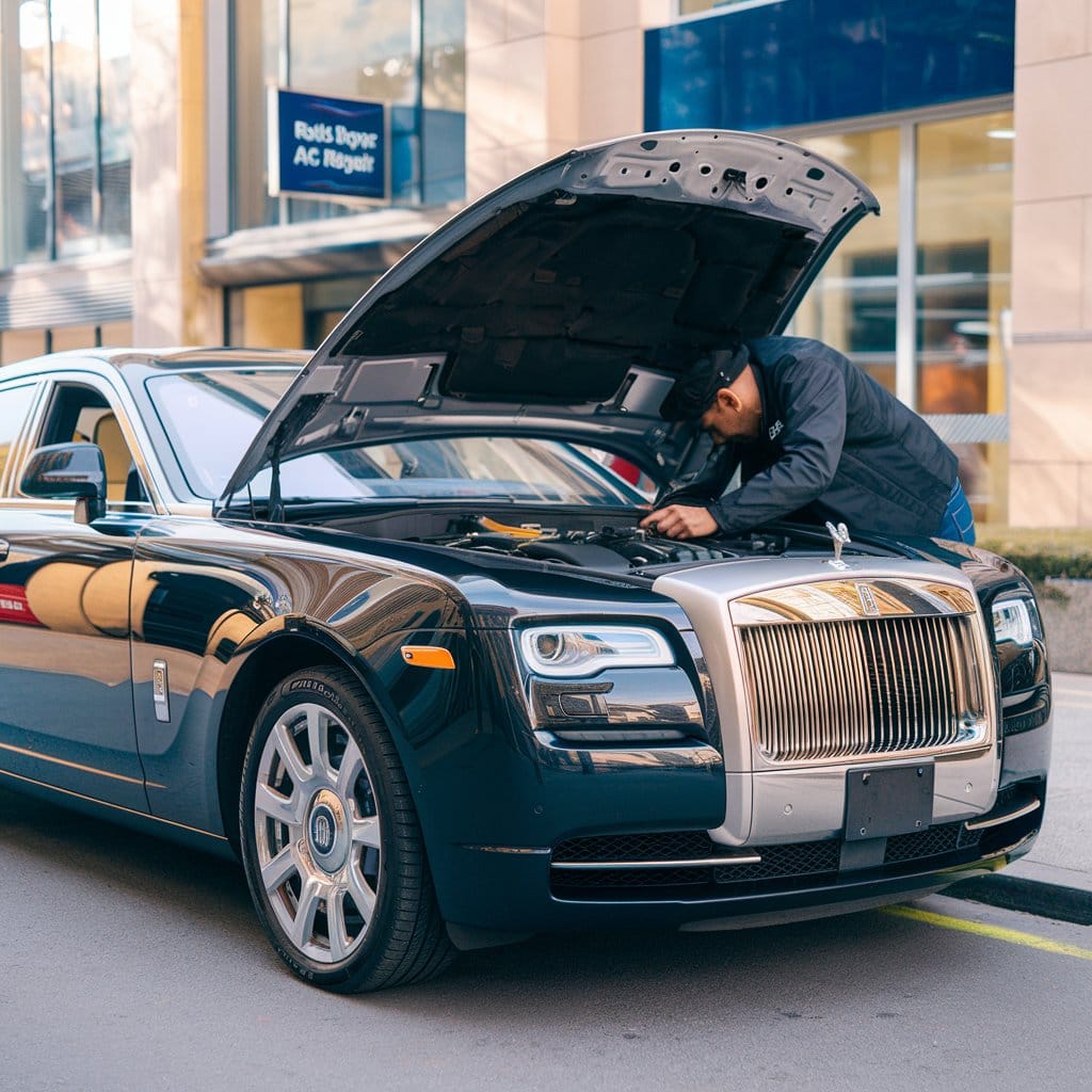 AC of Rolls Royce being serviced.