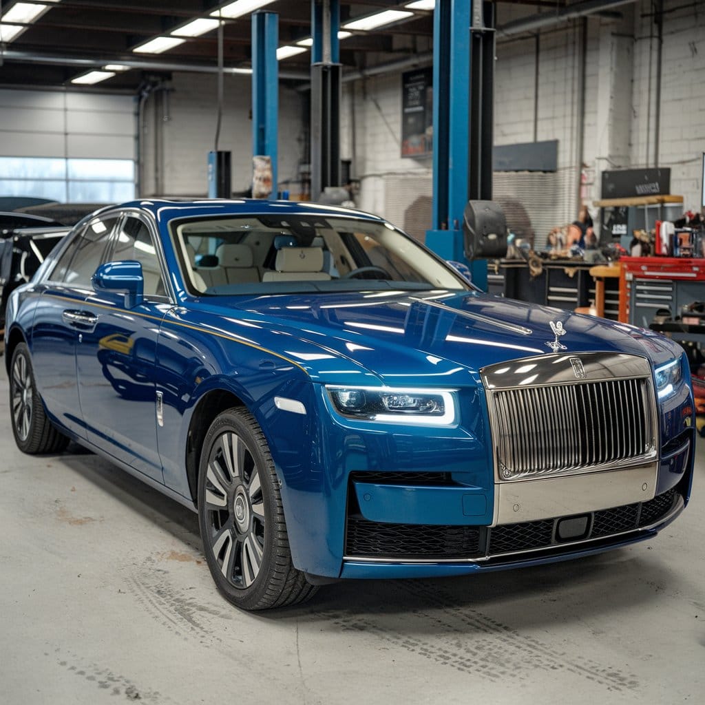 Rolls Royce Ghost in Service center.